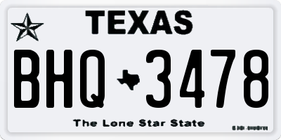 TX license plate BHQ3478