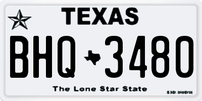TX license plate BHQ3480