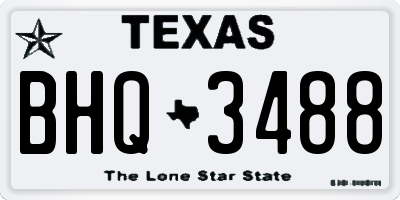 TX license plate BHQ3488