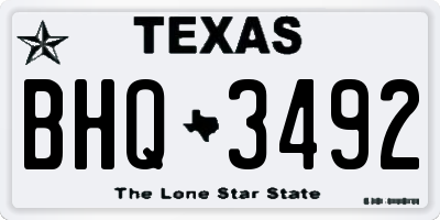 TX license plate BHQ3492