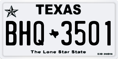 TX license plate BHQ3501