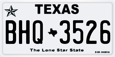 TX license plate BHQ3526