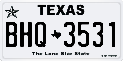 TX license plate BHQ3531