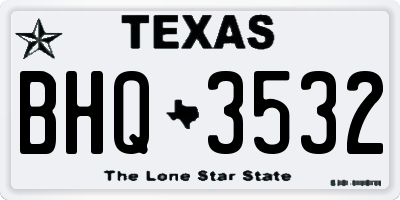 TX license plate BHQ3532