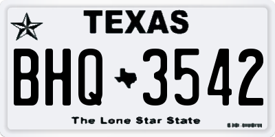 TX license plate BHQ3542