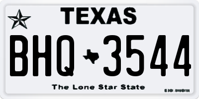 TX license plate BHQ3544