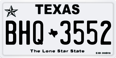 TX license plate BHQ3552