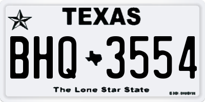 TX license plate BHQ3554