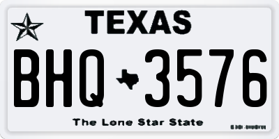 TX license plate BHQ3576