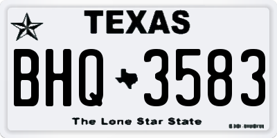 TX license plate BHQ3583