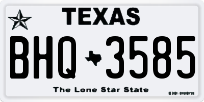 TX license plate BHQ3585