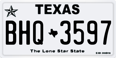 TX license plate BHQ3597