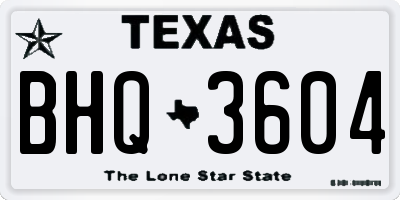 TX license plate BHQ3604