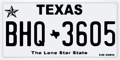 TX license plate BHQ3605