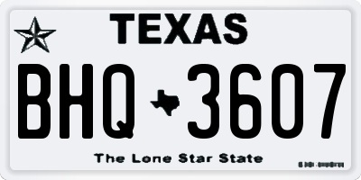 TX license plate BHQ3607