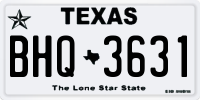TX license plate BHQ3631