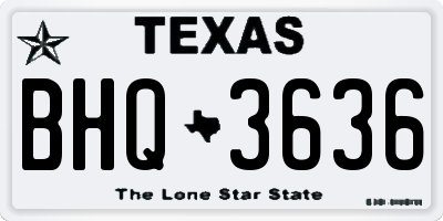 TX license plate BHQ3636
