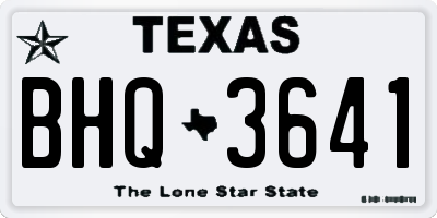 TX license plate BHQ3641