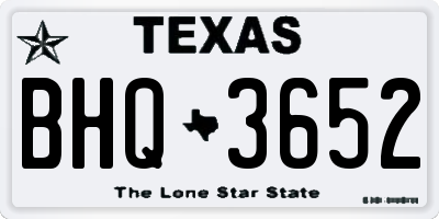 TX license plate BHQ3652