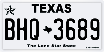 TX license plate BHQ3689