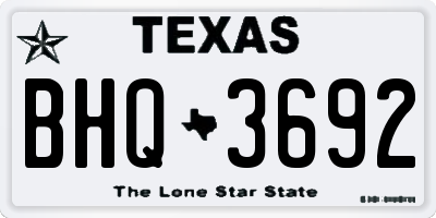 TX license plate BHQ3692