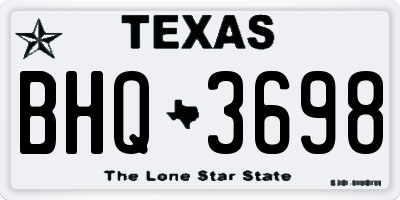 TX license plate BHQ3698