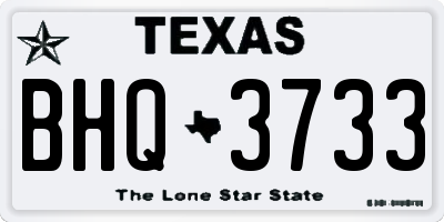 TX license plate BHQ3733
