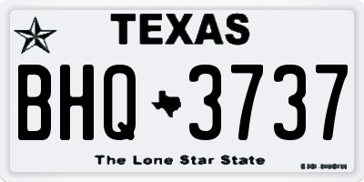 TX license plate BHQ3737