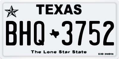 TX license plate BHQ3752