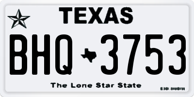 TX license plate BHQ3753
