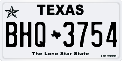 TX license plate BHQ3754