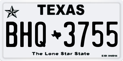 TX license plate BHQ3755
