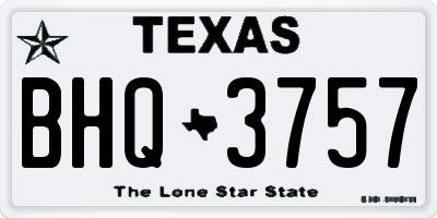 TX license plate BHQ3757