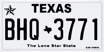 TX license plate BHQ3771