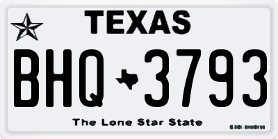 TX license plate BHQ3793