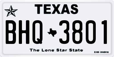TX license plate BHQ3801