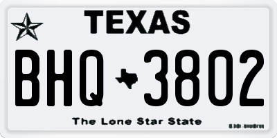 TX license plate BHQ3802