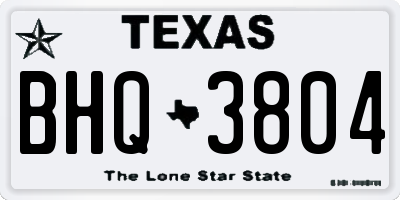TX license plate BHQ3804