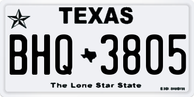 TX license plate BHQ3805