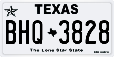 TX license plate BHQ3828