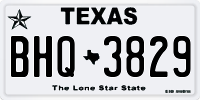 TX license plate BHQ3829