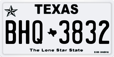 TX license plate BHQ3832