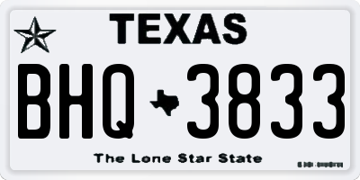 TX license plate BHQ3833