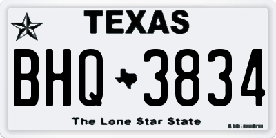 TX license plate BHQ3834