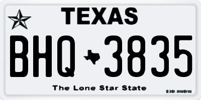 TX license plate BHQ3835
