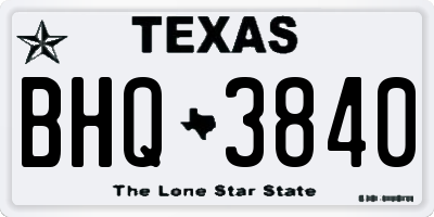 TX license plate BHQ3840