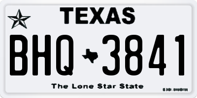TX license plate BHQ3841