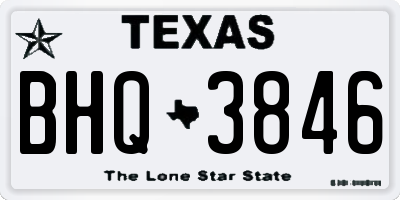 TX license plate BHQ3846