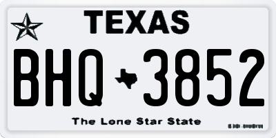 TX license plate BHQ3852