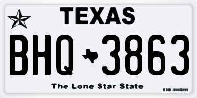 TX license plate BHQ3863